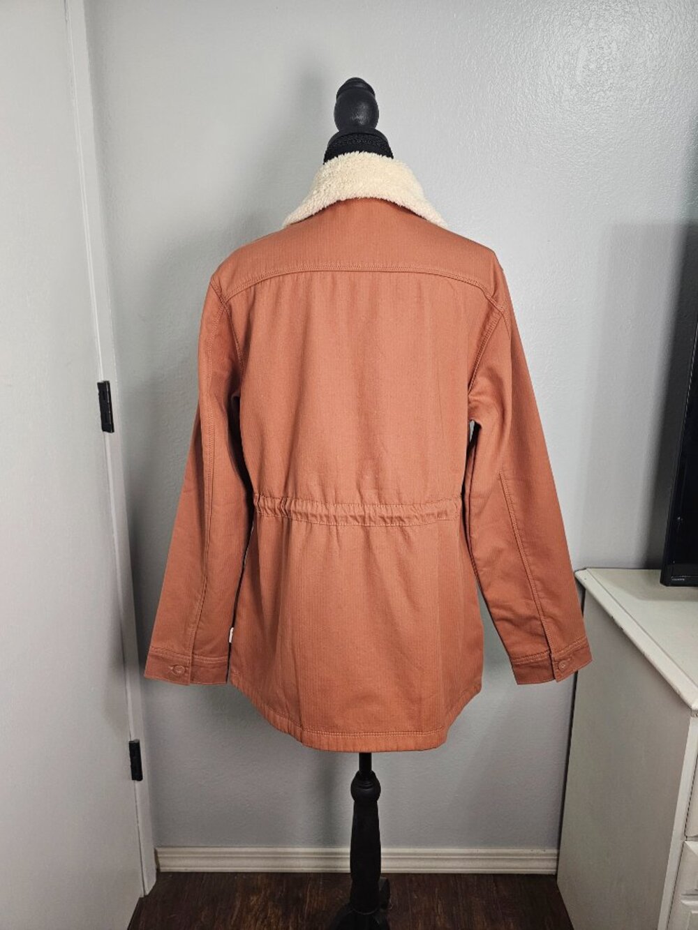 NWT Hang Ten Women’s Sherpa Collar Utility Jacket - Rust Orange - Size Large - Picture 3 of 6